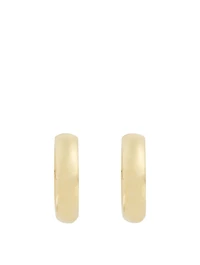 Gold Wide Huggie Hoop Earrings
