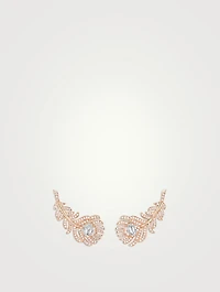 Plume De Paon Rose Gold Pendant Earrings With Diamonds