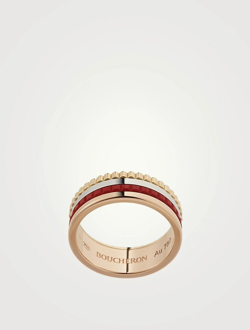 Red Edition Quatre Gold Ring With Ceramic