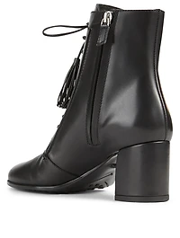 Leather Lace-Up Heeled Ankle Boots