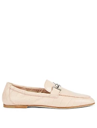 Croc-Embossed Leather Loafers