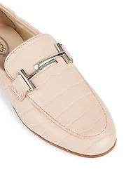 Croc-Embossed Leather Loafers