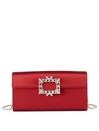 Broche Vivier Satin Envelope Flap Bag