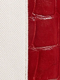 Linda Canvas And Croc-Embossed Leather Tote Bag