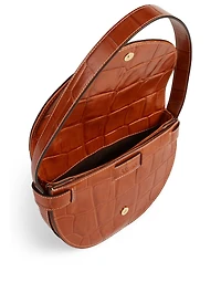 Amal Croc-Embossed Shoulder Bag