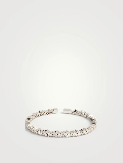 Fireworks 18K White Gold Fireworks New Classic Bliss Diamonds Bangle-Cuff