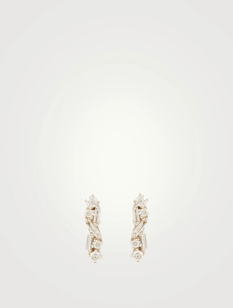 Fireworks 18K White Gold Earrings With Diamonds