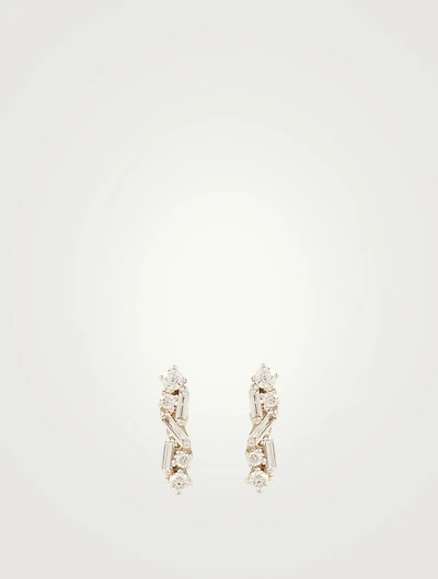 Fireworks 18K White Gold Earrings With Diamonds