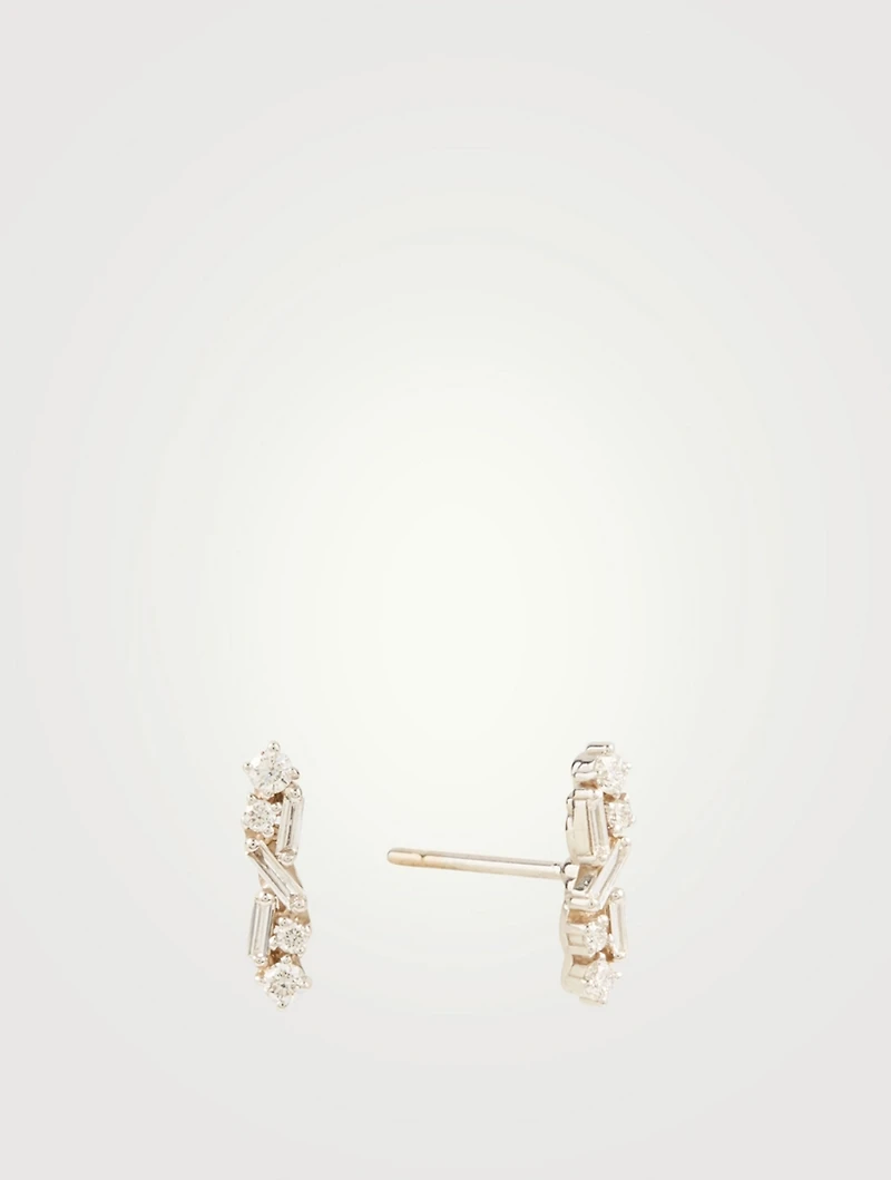 Fireworks 18K White Gold Earrings With Diamonds