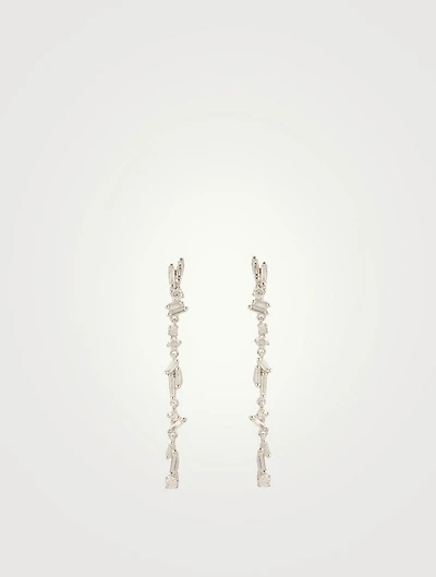 Fireworks 18K White Gold Fringe Earrings With Diamonds