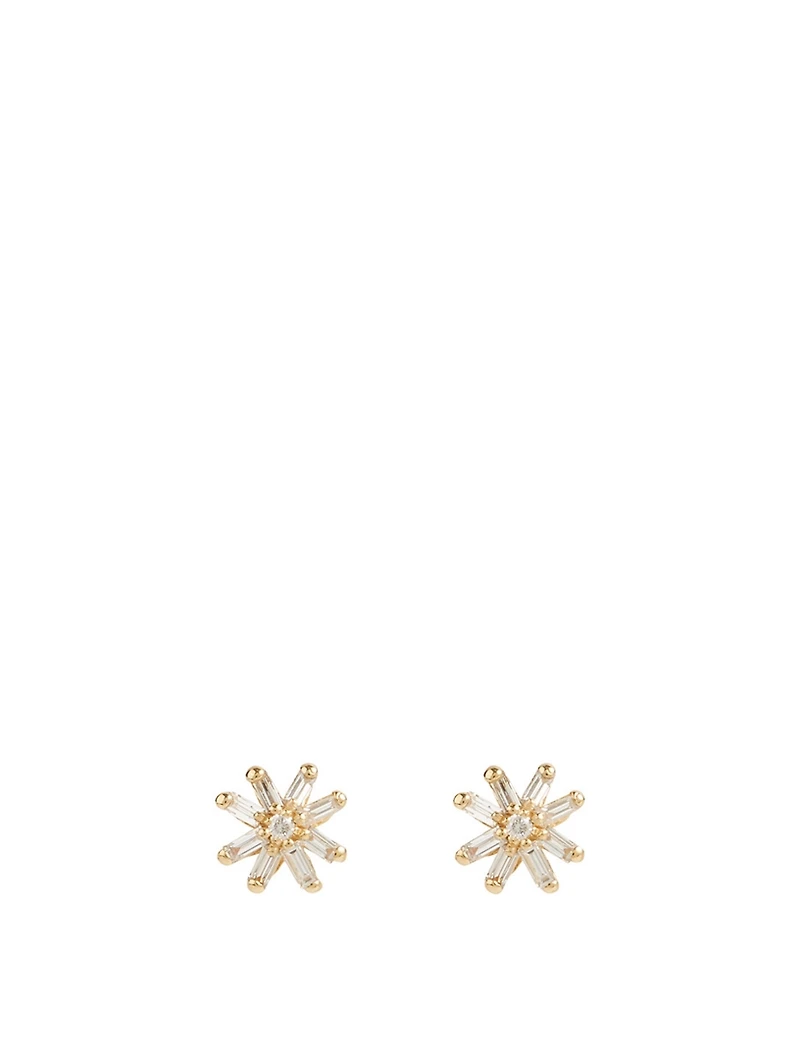 Small Fireworks 18K Gold Stud Earrings With Diamonds