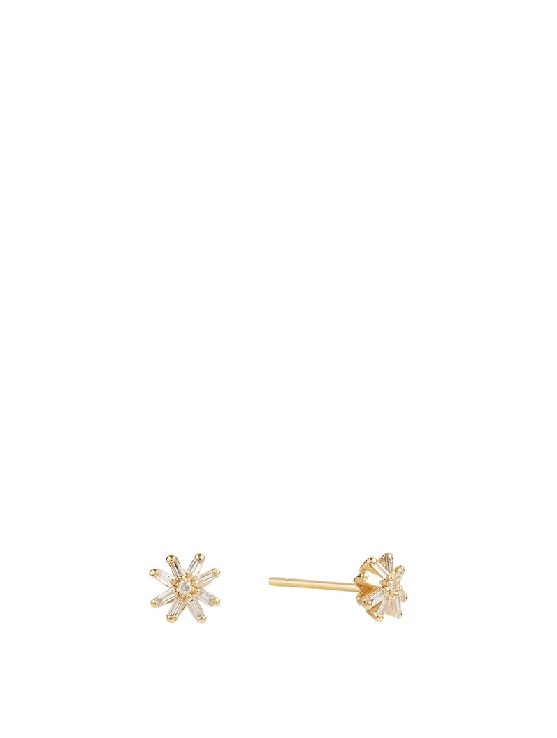 Small Fireworks 18K Gold Stud Earrings With Diamonds