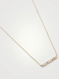Fireworks 18K Gold Bar Necklace With Diamonds