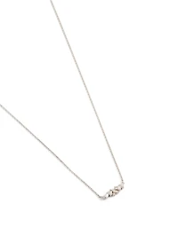 18K White Gold Mini Mixed Bar Necklace With Diamonds