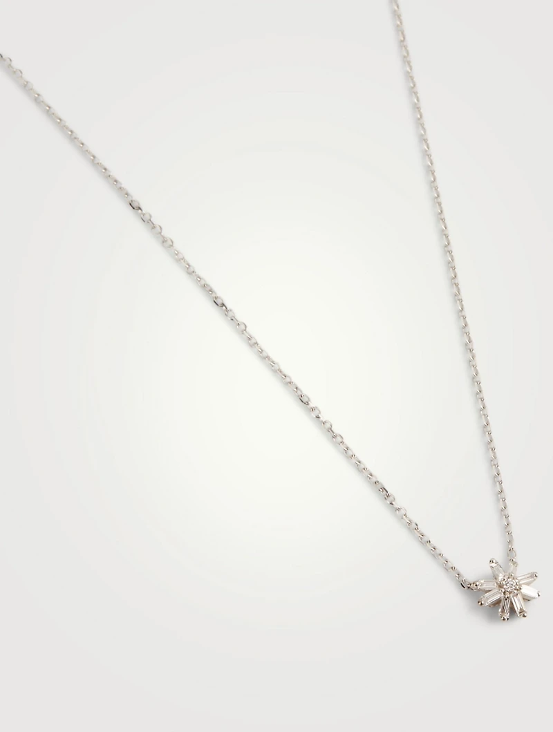 Small Fireworks 18K Gold Starburst Pendant Necklace With Diamonds
