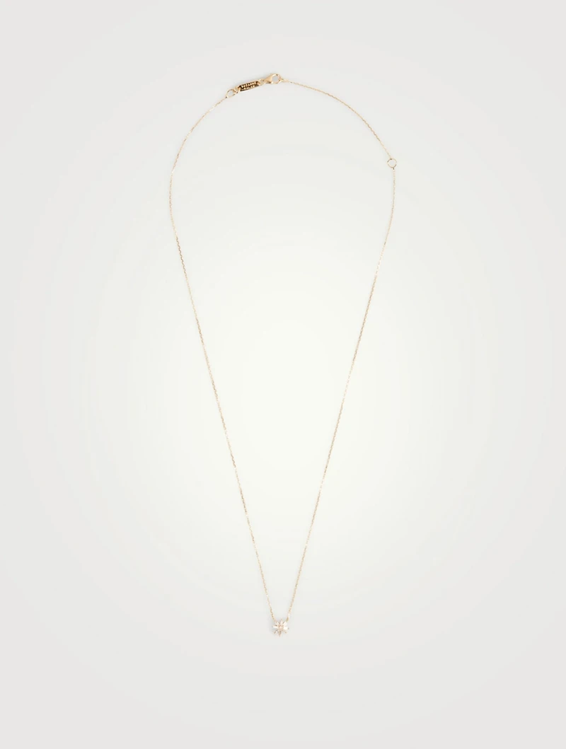 Small Fireworks 18K Gold Starburst Pendant Necklace With Diamonds