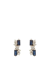 Fireworks 18K White Gold Earrings With Blue Sapphire And Diamonds
