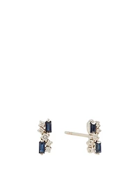 Fireworks 18K White Gold Earrings With Blue Sapphire And Diamonds