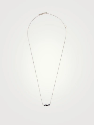 Fireworks 18K White Gold Fireworks Necklace With Blue Sapphires And Diamonds