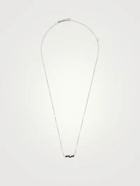 Fireworks 18K White Gold Fireworks Necklace With Blue Sapphires And Diamonds