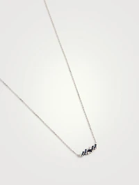Fireworks 18K White Gold Fireworks Necklace With Blue Sapphires And Diamonds