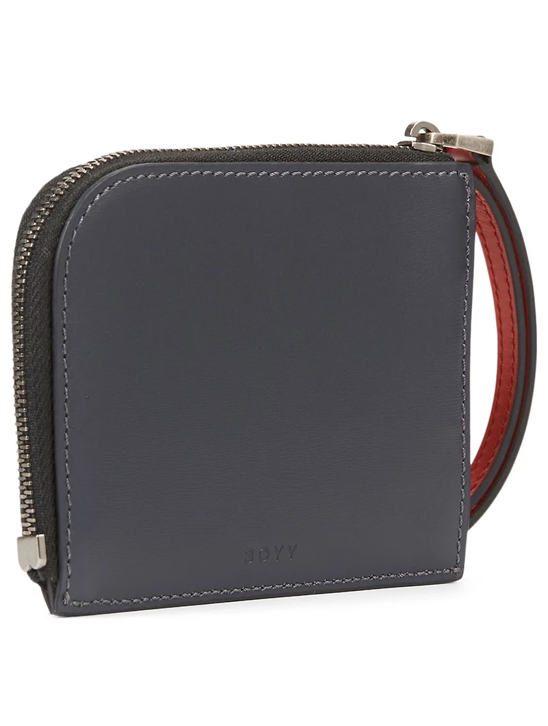 Buckle Colourblock Leather Card Holder