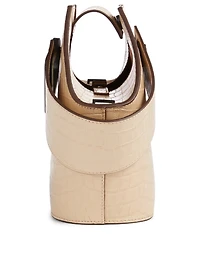 Mini Johnny Croc-Embossed Leather Hexagonal Bucket Bag