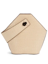 Mini Johnny Croc-Embossed Leather Hexagonal Bucket Bag