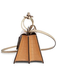 Phoebe Bis Croc-Embossed Leather Crossbody Bag