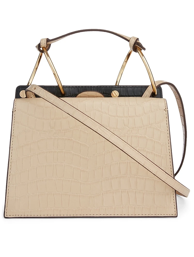 Phoebe Bis Croc-Embossed Leather Crossbody Bag