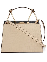 Phoebe Bis Croc-Embossed Leather Crossbody Bag