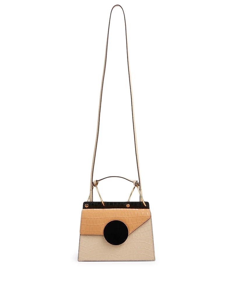 Phoebe Bis Croc-Embossed Leather Crossbody Bag