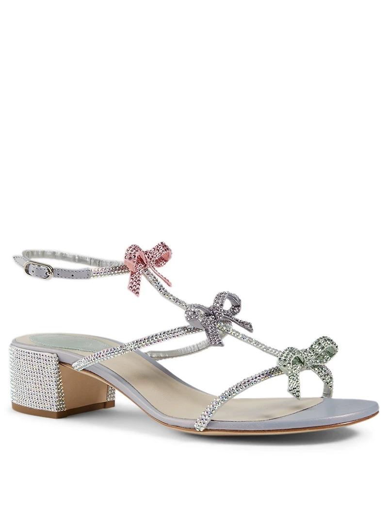 Caterina 40 Crystal Satin Heeled Sandals