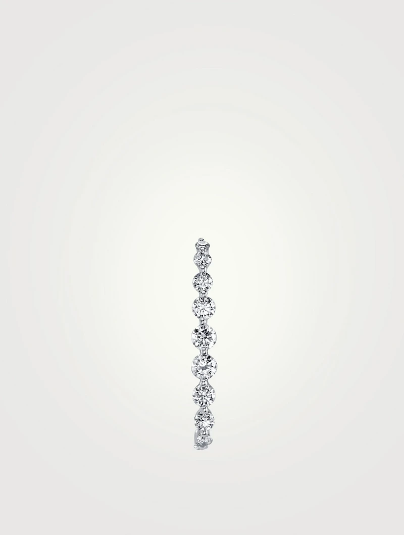 18K Gold Floating Diamond Lobe Cuff Earring