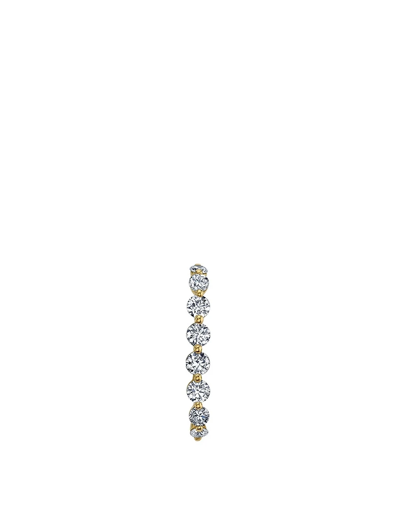 18K Gold Floating Diamond Lobe Cuff Earring