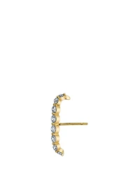 18K Gold Floating Diamond Lobe Cuff Earring