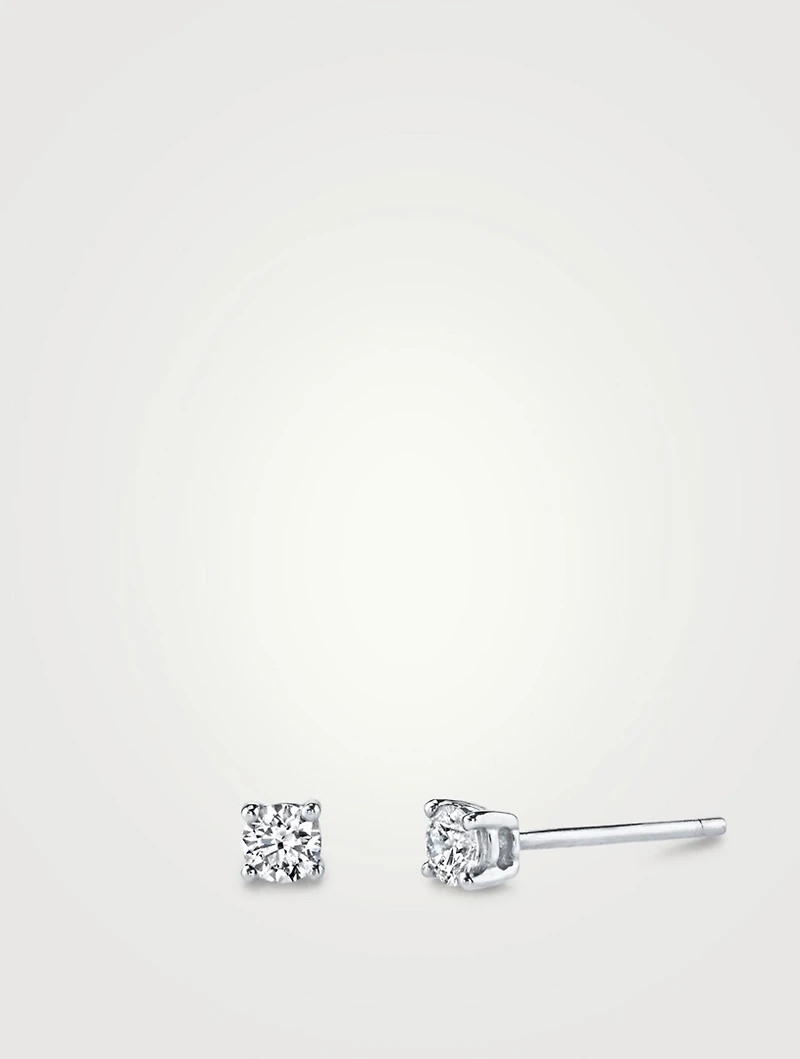 18K White Gold Diamond Stud Earrings