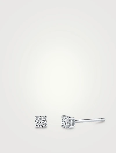 18K White Gold Diamond Stud Earrings