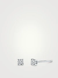 18K White Gold Diamond Stud Earrings