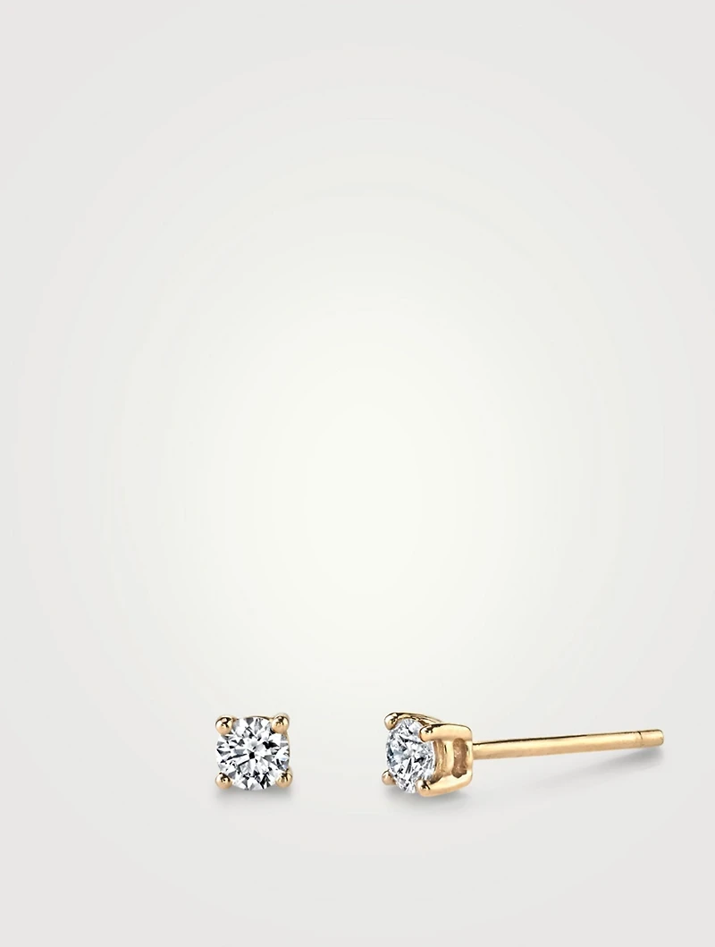 18K Gold Diamond Stud Earrings