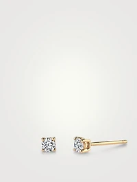 18K Gold Diamond Stud Earrings