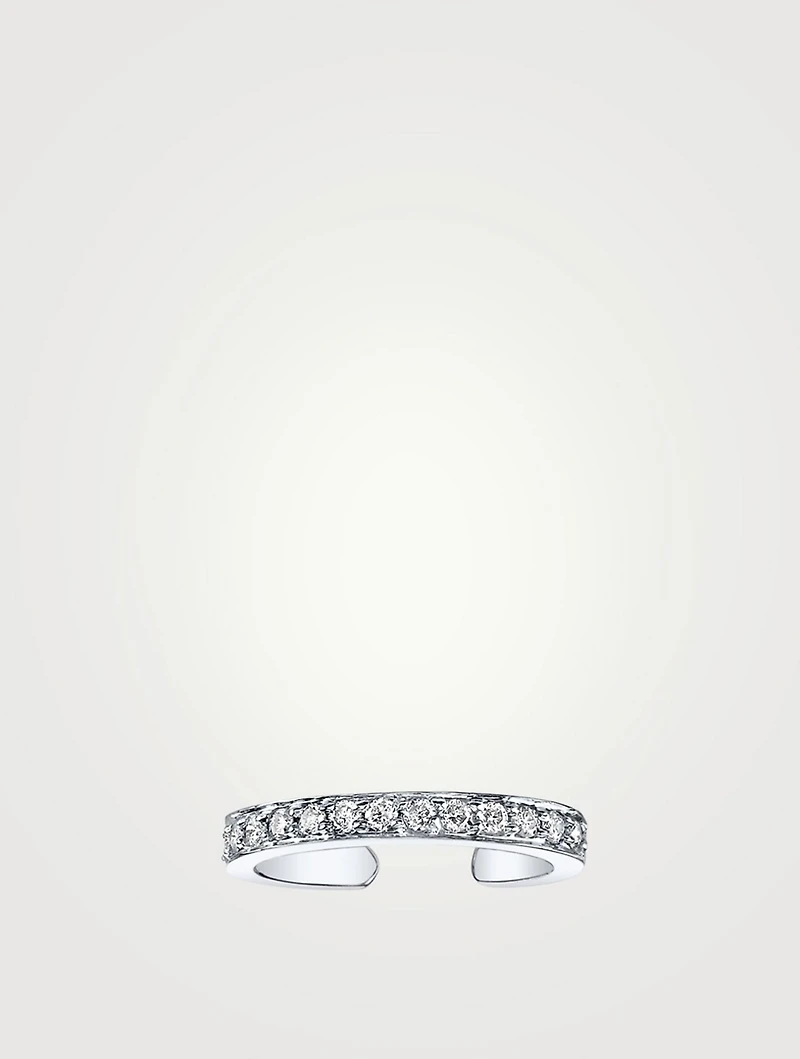 18K Gold Single Row Ear Cuff With Diamonds