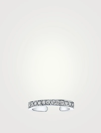 18K Gold Single Row Ear Cuff With Diamonds