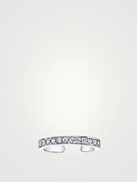 18K Gold Single Row Ear Cuff With Diamonds