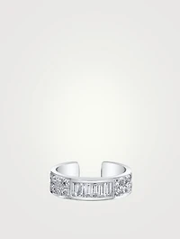 18K White Gold Ear Cuff With Diamonds