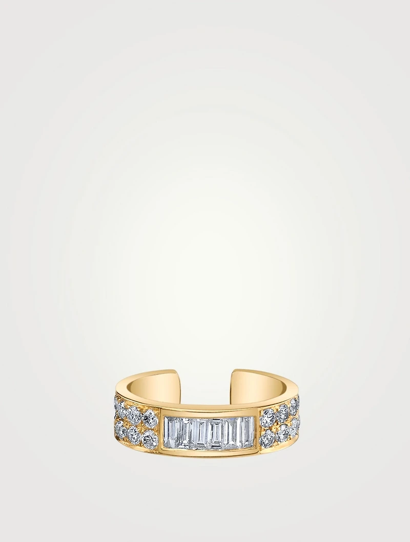 18K Gold Ear Cuff With Diamonds