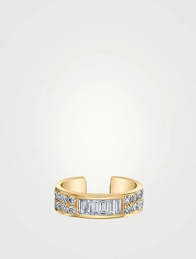 18K Gold Ear Cuff With Diamonds