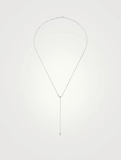 18K Gold Lariat Necklace With Diamonds