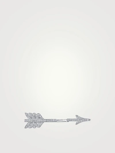 18K White Gold Arrow Earring With Diamonds