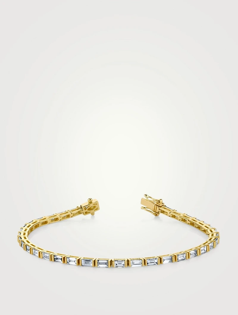 18K Gold Baguette Diamond Bracelet